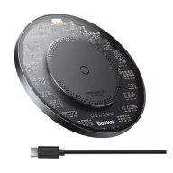   BASEUS SIMPLE 2 asztali töltő 15W, mágneses + Type-C tápkábel, FEKETE