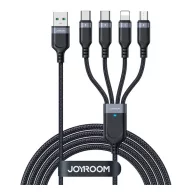   JOYROOM adatkábel 4in1 USB - 2 Type-C/lightning/microUSB, 120cm, FEKETE