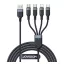 JOYROOM adatkábel 4in1 USB - 2 Type-C/lightning/microUSB, 120cm, FEKETE