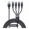 JOYROOM adatkábel 4in1 USB - Type-C/2 lightning/microUSB, 120cm, FEKETE