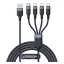 JOYROOM adatkábel 4in1 USB - Type-C/2 lightning/microUSB, 120cm, FEKETE