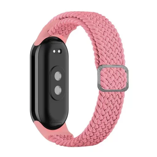 Xiaomi Smart Band 9 / Band 8 GIGAPACK Pótszíj egyedi méret, szőtt minta, RÓZSASZÍN