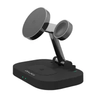   AWEI asztali töltőállvány 4in1 15W, Apple Watch töltő, FEKETE