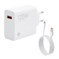   XIAOMI MDY-14-EE hálózati töltő USB aljzat 120W, PD gyorstöltő 3.0 + Type-C kábel, FEHÉR