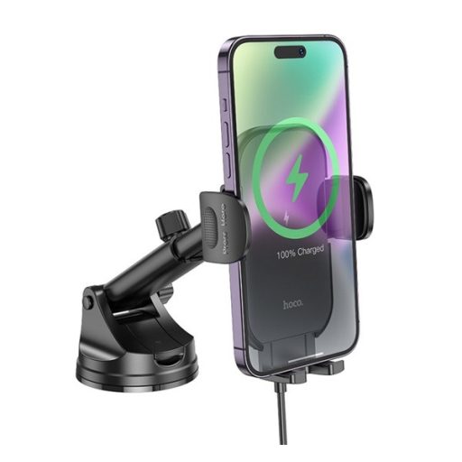 HOCO HW5 autós tartó műszerfalra, gyorstöltő, FEKETE