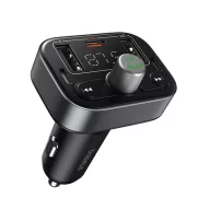   BASEUS S-09 PRO bluetooth FM transmitter autós töltő 2 USB/Type-C aljzat v5.3, LED kijelző, FEKETE