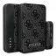 GUESS 4G LEATHER METAL LOGO vésztöltő USB+Type-C aljzat 5000mAh, gyorstöltő, FEKETE