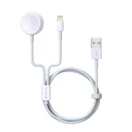   iPhone 14 Plus / 14 Pro Max / 14 Pro DEVIA SMART töltőkábel 2in1 USB - lightning, 120cm, FEHÉR