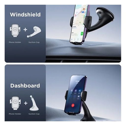 JOYROOM autós tartó műszerfalra, 4.7-6.7" méret, FEKETE