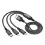 HOCO X76 töltőkábel 3in1 USB - Type-C/lightning/microUSB, 100cm, FEKETE