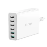   BLITZWOLF hálózati elosztó 6 USB aljzat 60W, PD gyorstöltő 3.0, FEHÉR