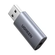 UGREEN audió adapter 3.5mm jack aljzat - USB SÖTÉTSZÜRKE