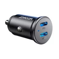   JOYROOM autós töltő 2 Type-C aljzat 30W, LED jelzés, FEKETE