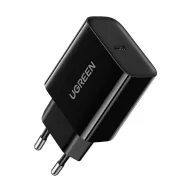   UGREEN hálózati töltő Type-C aljzat 20W, PD gyorstöltő, FEKETE