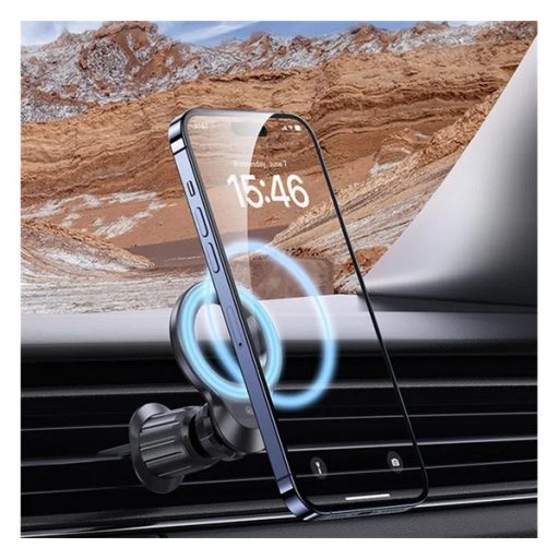 USAMS autós tartó szellőzőre, mágnesgyűrű, FEKETE