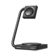   JOYROOM asztali töltőállvány 2in1 15W, kábelt nem tartalmaz, FEKETE