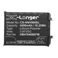   Honor 50 / Huawei Nova 9 CAMERON SINO Li-Polymer akku 3, Honor HB476489EFW kompatibilis, FEKETE