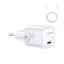 JOYROOM MINI hálózati töltő Type-C aljzat 20W, PD gyorstöltő + Type-C kábel, FEHÉR