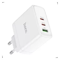   HOCO N30 hálózati töltő USB+2 Type-C aljzat 65W, PD gyorstöltő 3.0, FEHÉR