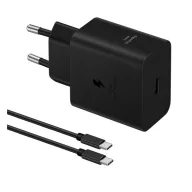 SAMSUNG hálózati töltő Type-C aljzat 45W, 180cm, FEKETE
