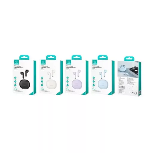 USAMS RHYMBO bluetooth fülhallgató SZTEREO (v5.3, TWS, zajszűrő + töltőtok) BÉZS