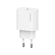   USAMS T65 hálózati töltő Type-C aljzat 20W, PD gyorstöltő, FEHÉR