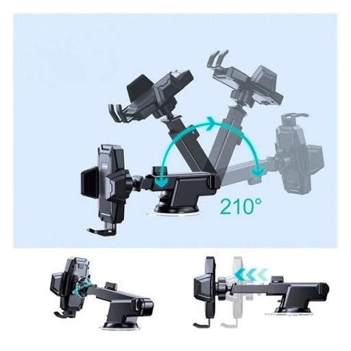 JOYROOM autós tartó műszerfalra, 4.5-6.5" méret, FEKETE
