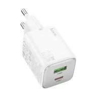   HOCO N41 hálózati töltő USB+Type-C aljzat 20W, PD gyorstöltő 3.0, FEHÉR