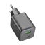 HOCO N41 hálózati töltő USB+Type-C aljzat 20W, PD gyorstöltő 3.0, FEKETE