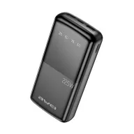   AWEI P13K vésztöltő 2 USB+Type-C aljzat 20000mAh, LED kijelző, FEKETE