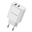 AWEI PD81-EU hálózati töltő USB+Type-C aljzat 22.5W, PD gyorstöltő, FEHÉR