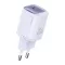 USAMS CC248 hálózati töltő Type-C aljzat 20W, PD gyorstöltő, LILA