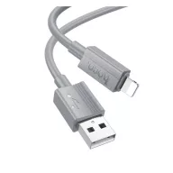   iPhone 14 Plus / 14 Pro Max / 14 Pro HOCO X107 adatkábel USB - lightning, 100cm, VILÁGOSSZÜRKE