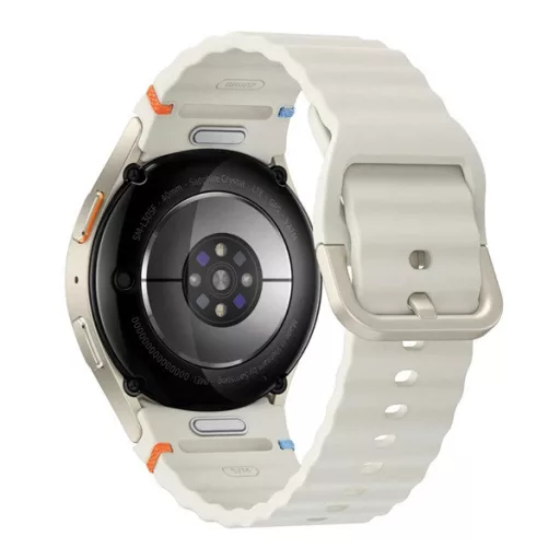 SAMSUNG Galaxy Watch 7 okosóra szilikon csuklópánt, 40mm, KRÉM