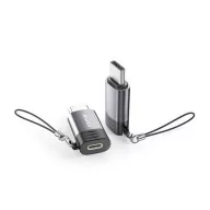   AWEI A12 adapter lightning aljzat - Type-C, OTG, VILÁGOSSZÜRKE