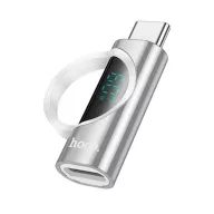   HOCO UA32A adapter Lightning aljzat - Type-C, LED kijelző, EZÜST