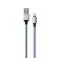 iPhone 14 Plus / 14 Pro Max / 14 Pro DEVIA VOGUE adatkábel USB - lightning, 100cm, EZÜST/KÉK