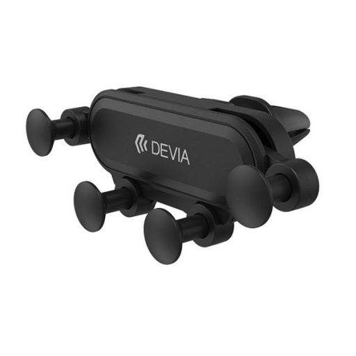 DEVIA tartó szellőzőre, 4-6.9" méret, FEKETE
