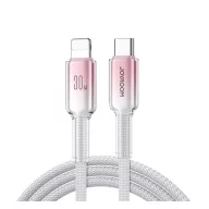   iPhone 14 Plus / 14 Pro Max / 14 Pro JOYROOM CRYSTAL-CLEAR adatkábel Type-C - lightning, 120cm, FEHÉR