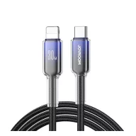   iPhone 14 Plus / 14 Pro Max / 14 Pro JOYROOM CRYSTAL-CLEAR adatkábel Type-C - lightning, 120cm, FEKETE