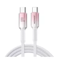   JOYROOM CRYSTAL-CLEAR adatkábel Type-C - Type-C, 120cm, FEHÉR