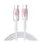 JOYROOM CRYSTAL-CLEAR adatkábel Type-C - Type-C, 120cm, FEHÉR