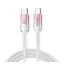 JOYROOM CRYSTAL-CLEAR adatkábel Type-C - Type-C, 120cm, FEHÉR