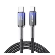   JOYROOM CRYSTAL-CLEAR adatkábel Type-C - Type-C, 120cm, FEKETE