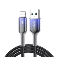   iPhone 14 Plus / 14 Pro Max / 14 Pro JOYROOM CRYSTAL-CLEAR adatkábel USB - lightning, 120cm, FEKETE