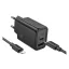 HOCO N61 hálózati töltő USB+Type-C aljzat 20W, PD gyorstöltő 3.0 + lightning kábel, FEKETE