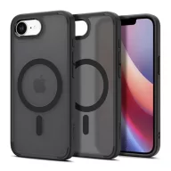   iPhone 17e / 16e SPIGEN CRYSTAL HYBRID szilikon telefonvédő ütésállóság, MagSafe, FEKETE