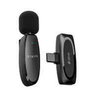   DEVIA KINTONE bluetooth mikrofon Type-C, LAVALIER csíptethető, FEKETE