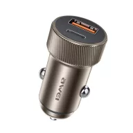   AWEI C-857 autós töltő USB+Type-C aljzat 33W, PD gyorstöltő, BARNA