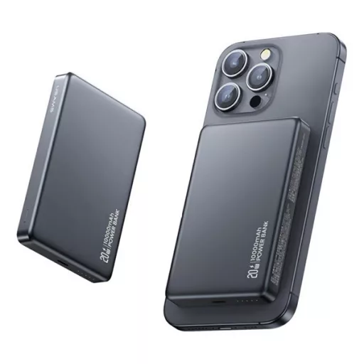 USAMS CY SERIES vésztöltő Type-C 10000mAh, PD gyorstöltő, TITÁNSZÜRKE